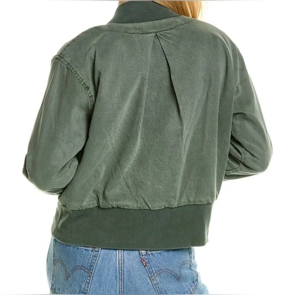 YFB Colton Reversible Cotton Quilted Bomber Jacket Army Green Outdoor Winter - Picture 2 of 13